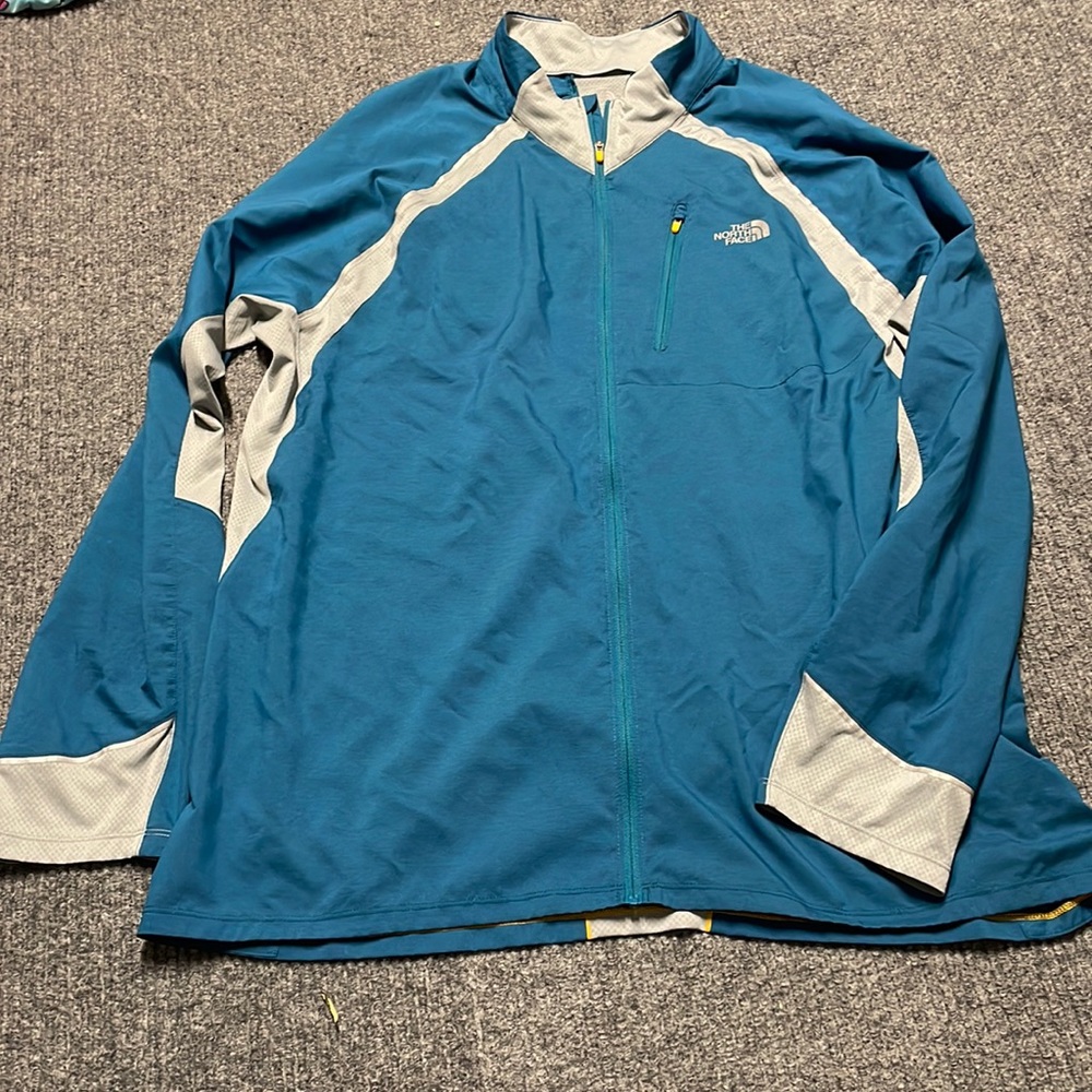 The North Face dark teal and gray flight series pull-over top-XXL